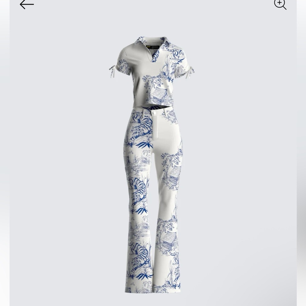 Finesse Blue and White Patterned Jumpsuit